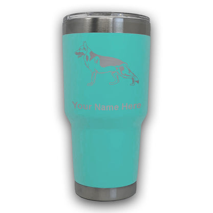 LaserGram 30oz Tumbler Mug, German Shepherd Dog, Personalized Engraving Included