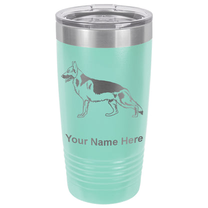 20oz Vacuum Insulated Tumbler Mug, German Shepherd Dog, Personalized Engraving Included
