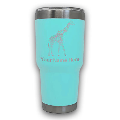 LaserGram 30oz Tumbler Mug, Giraffe, Personalized Engraving Included