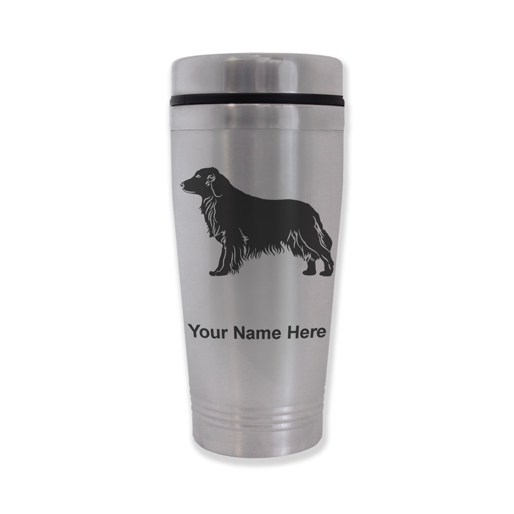 Commuter Travel Mug, Golden Retriever Dog, Personalized Engraving Included