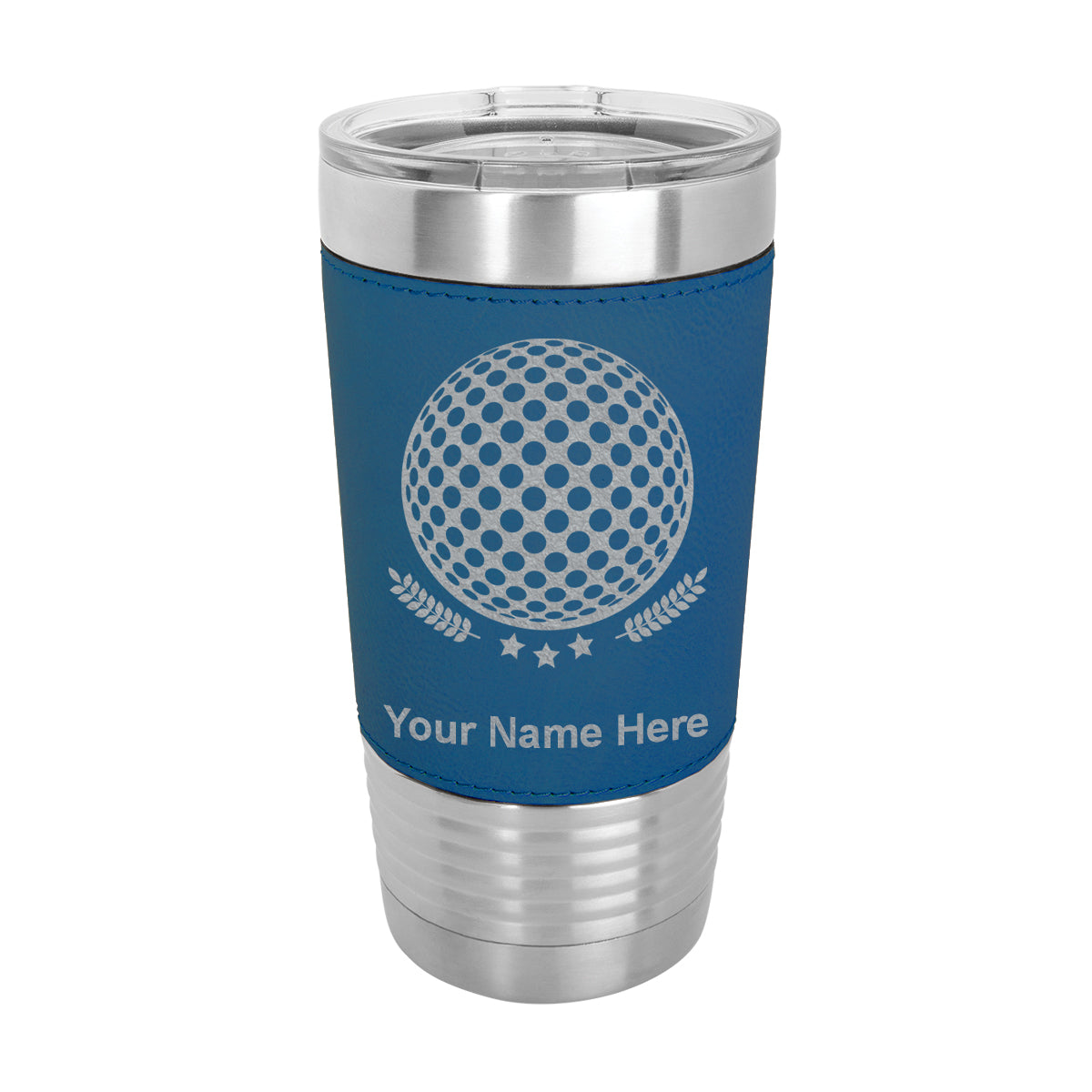 20oz Faux Leather Tumbler Mug, Golf Ball, Personalized Engraving Included - LaserGram Custom Engraved Gifts