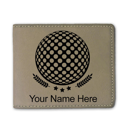 Faux Leather Bi-Fold Wallet, Golf Ball, Personalized Engraving Included