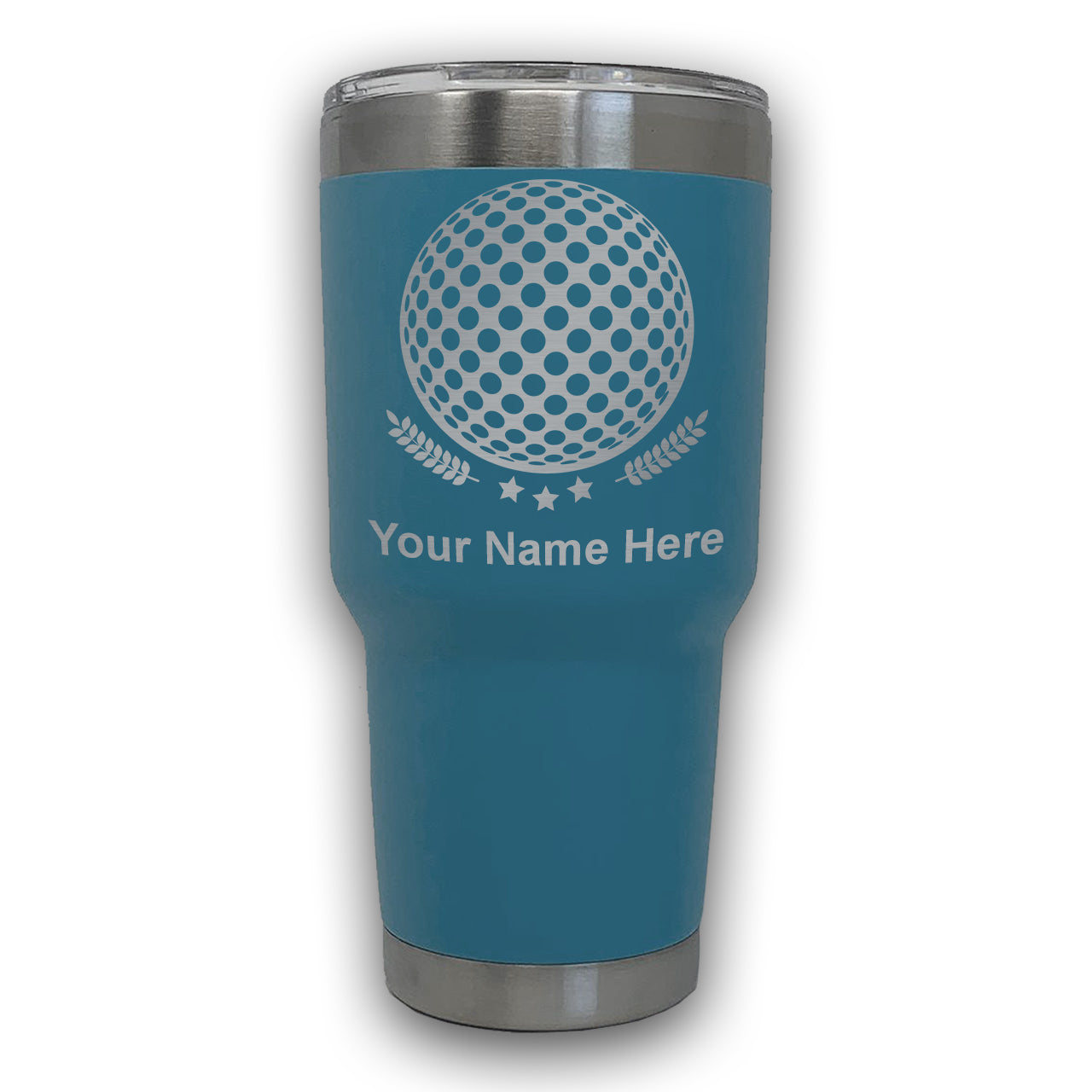 LaserGram 30oz Tumbler Mug, Golf Ball, Personalized Engraving Included