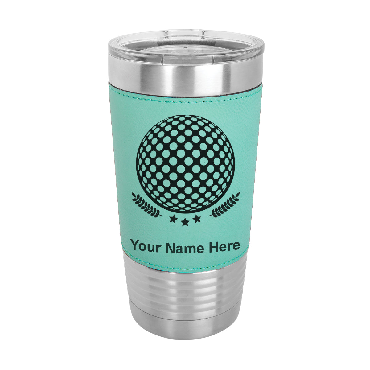 20oz Faux Leather Tumbler Mug, Golf Ball, Personalized Engraving Included - LaserGram Custom Engraved Gifts