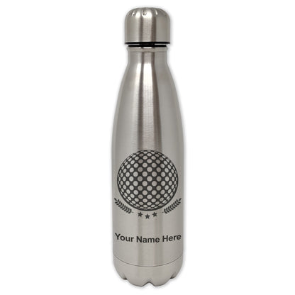 LaserGram Single Wall Water Bottle, Golf Ball, Personalized Engraving Included