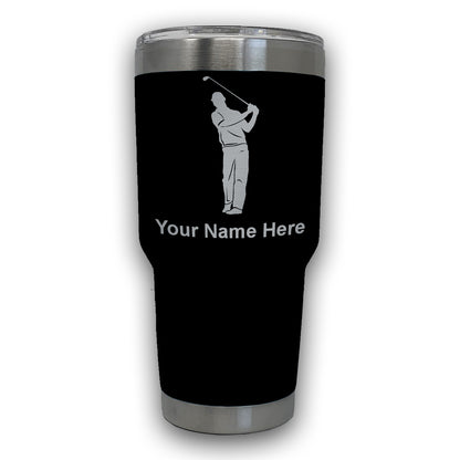 LaserGram 30oz Tumbler Mug, Golfer, Personalized Engraving Included