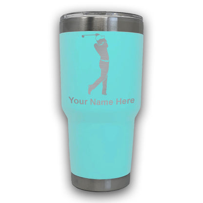 LaserGram 30oz Tumbler Mug, Golfer Golfing, Personalized Engraving Included