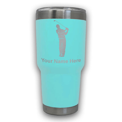 LaserGram 30oz Tumbler Mug, Golfer, Personalized Engraving Included