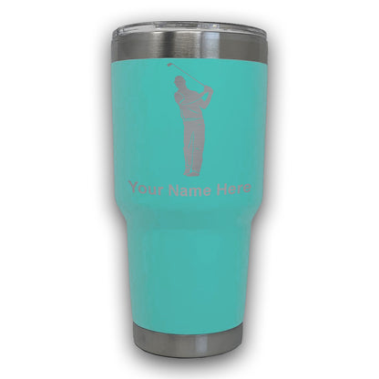 LaserGram 30oz Tumbler Mug, Golfer, Personalized Engraving Included