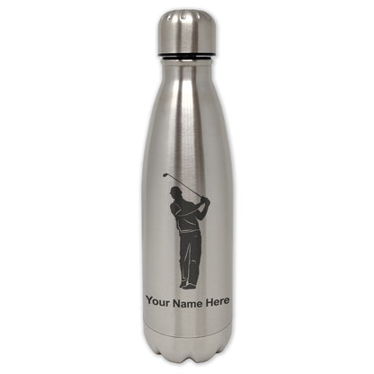 LaserGram Single Wall Water Bottle, Golfer, Personalized Engraving Included