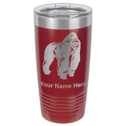 20oz Vacuum Insulated Tumbler Mug, Gorilla, Personalized Engraving Included