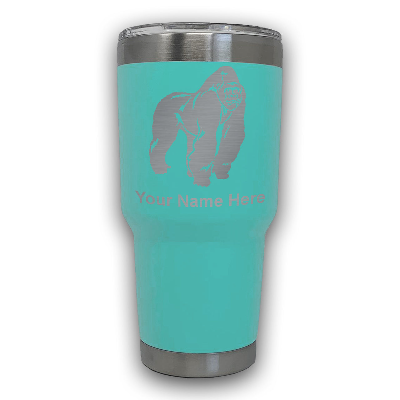 LaserGram 30oz Tumbler Mug, Gorilla, Personalized Engraving Included