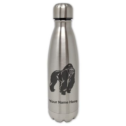 LaserGram Single Wall Water Bottle, Gorilla, Personalized Engraving Included