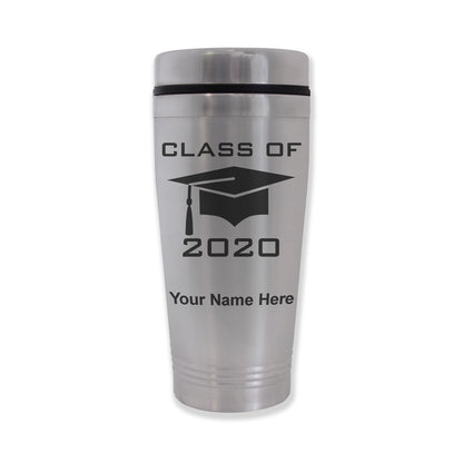 Commuter Travel Mug, Grad Cap Class of 2020, 2021, 2022, 2023 2024, 2025, Personalized Engraving Included