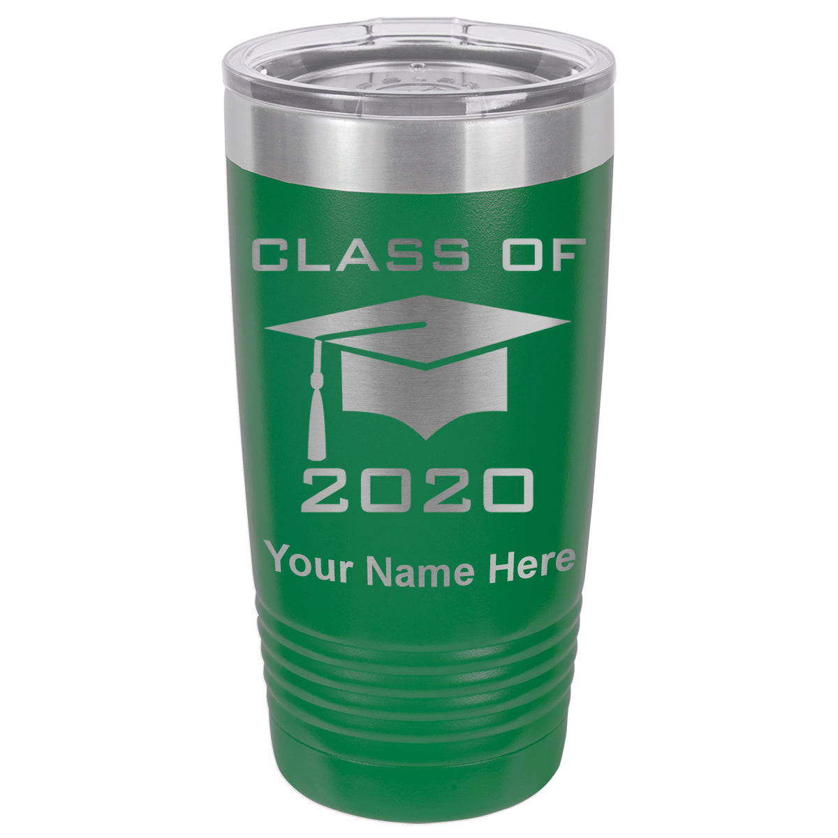 20oz Vacuum Insulated Tumbler Mug, Grad Cap Class of 2020, 2021, 2022, 2023 2024, 2025, Personalized Engraving Included