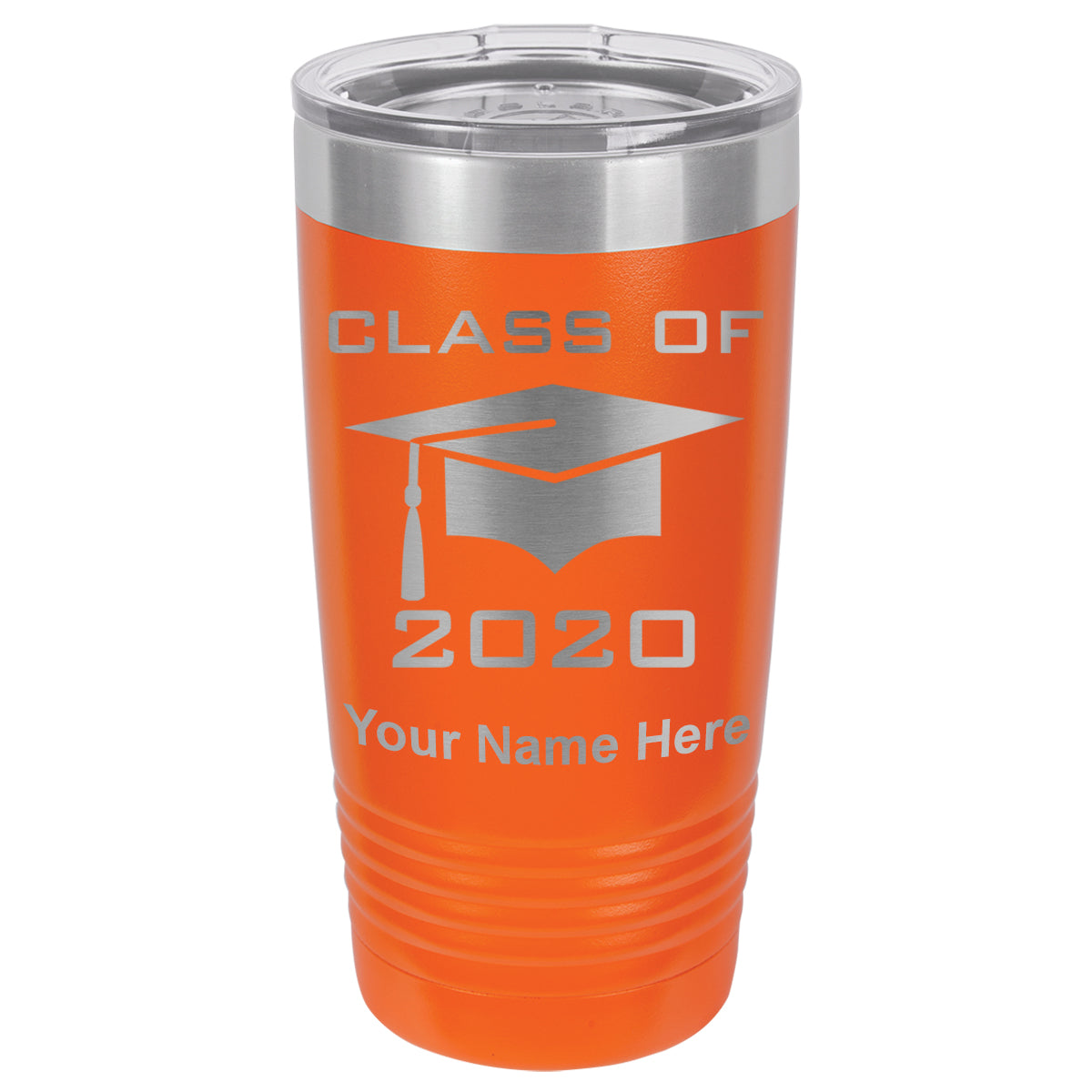 20oz Vacuum Insulated Tumbler Mug, Grad Cap Class of 2020, 2021, 2022, 2023 2024, 2025, Personalized Engraving Included