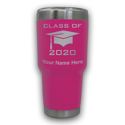 LaserGram 30oz Tumbler Mug, Grad Cap Class of 2020, 2021, 2022, 2023, 2024, 2025, Personalized Engraving Included