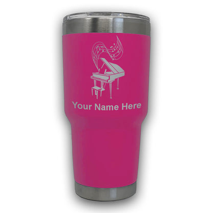 LaserGram 30oz Tumbler Mug, Grand Piano, Personalized Engraving Included