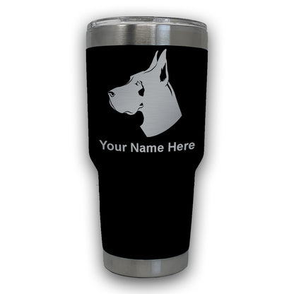 LaserGram 30oz Tumbler Mug, Great Dane Dog, Personalized Engraving Included