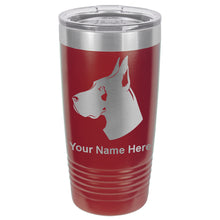 Load image into Gallery viewer, 20oz Vacuum Insulated Tumbler Mug, Great Dane Dog, Personalized Engraving Included
