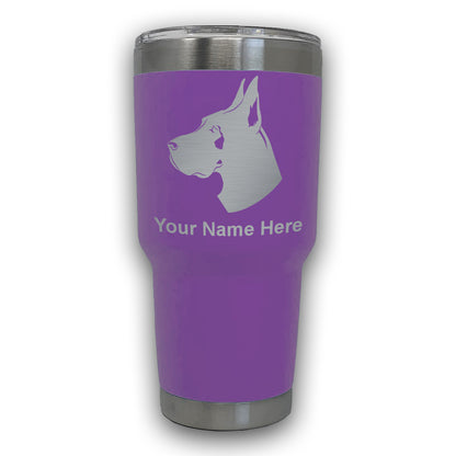 LaserGram 30oz Tumbler Mug, Great Dane Dog, Personalized Engraving Included