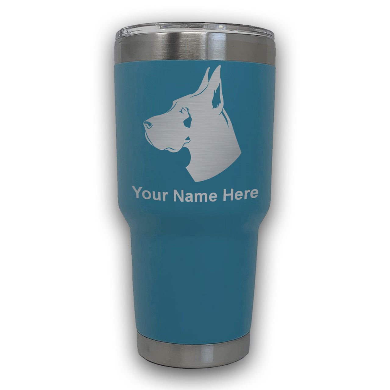 LaserGram 30oz Tumbler Mug, Great Dane Dog, Personalized Engraving Included