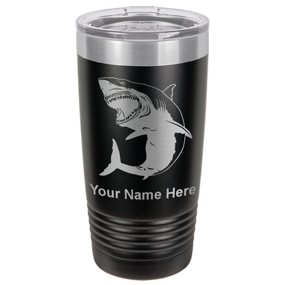 20oz Vacuum Insulated Tumbler Mug, Great White Shark, Personalized Engraving Included