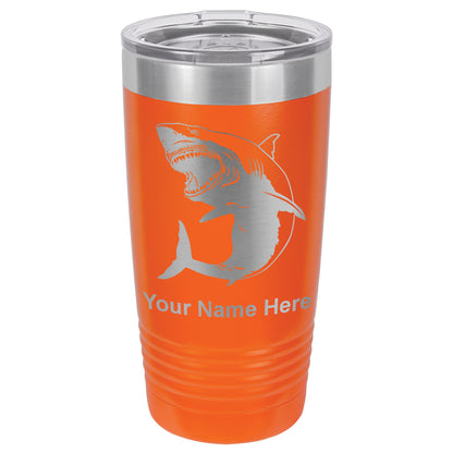 20oz Vacuum Insulated Tumbler Mug, Great White Shark, Personalized Engraving Included