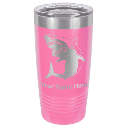 20oz Vacuum Insulated Tumbler Mug, Great White Shark, Personalized Engraving Included