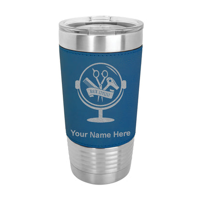 20oz Faux Leather Tumbler Mug, Hair Stylist, Personalized Engraving Included - LaserGram Custom Engraved Gifts