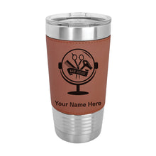 Load image into Gallery viewer, 20oz Faux Leather Tumbler Mug, Hair Stylist, Personalized Engraving Included - LaserGram Custom Engraved Gifts

