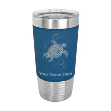 Load image into Gallery viewer, 20oz Faux Leather Tumbler Mug, Hawaiian Sea Turtle, Personalized Engraving Included - LaserGram Custom Engraved Gifts
