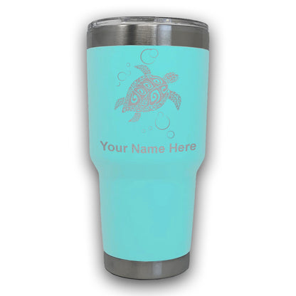 LaserGram 30oz Tumbler Mug, Hawaiian Sea Turtle, Personalized Engraving Included