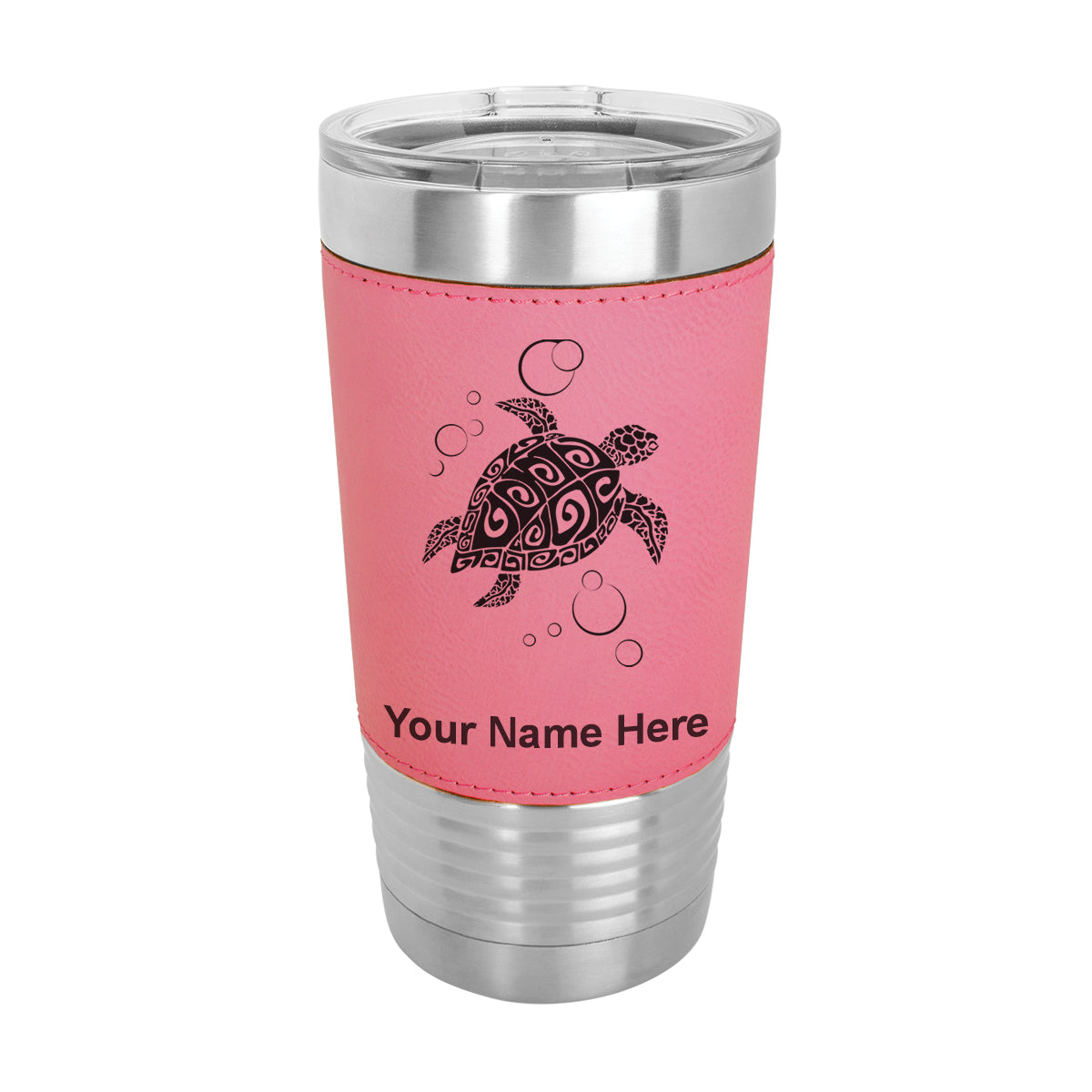 20oz Faux Leather Tumbler Mug, Hawaiian Sea Turtle, Personalized Engraving Included - LaserGram Custom Engraved Gifts