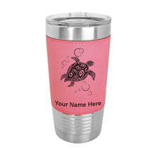 Load image into Gallery viewer, 20oz Faux Leather Tumbler Mug, Hawaiian Sea Turtle, Personalized Engraving Included - LaserGram Custom Engraved Gifts
