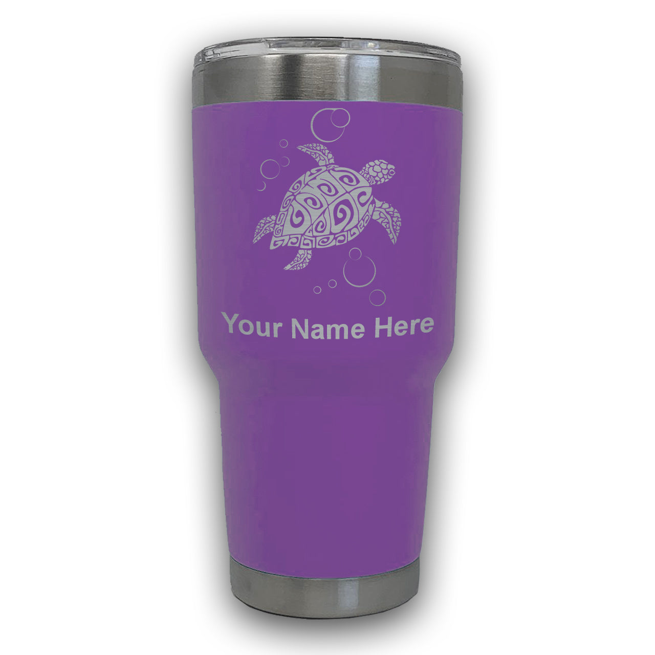 LaserGram 30oz Tumbler Mug, Hawaiian Sea Turtle, Personalized Engraving Included