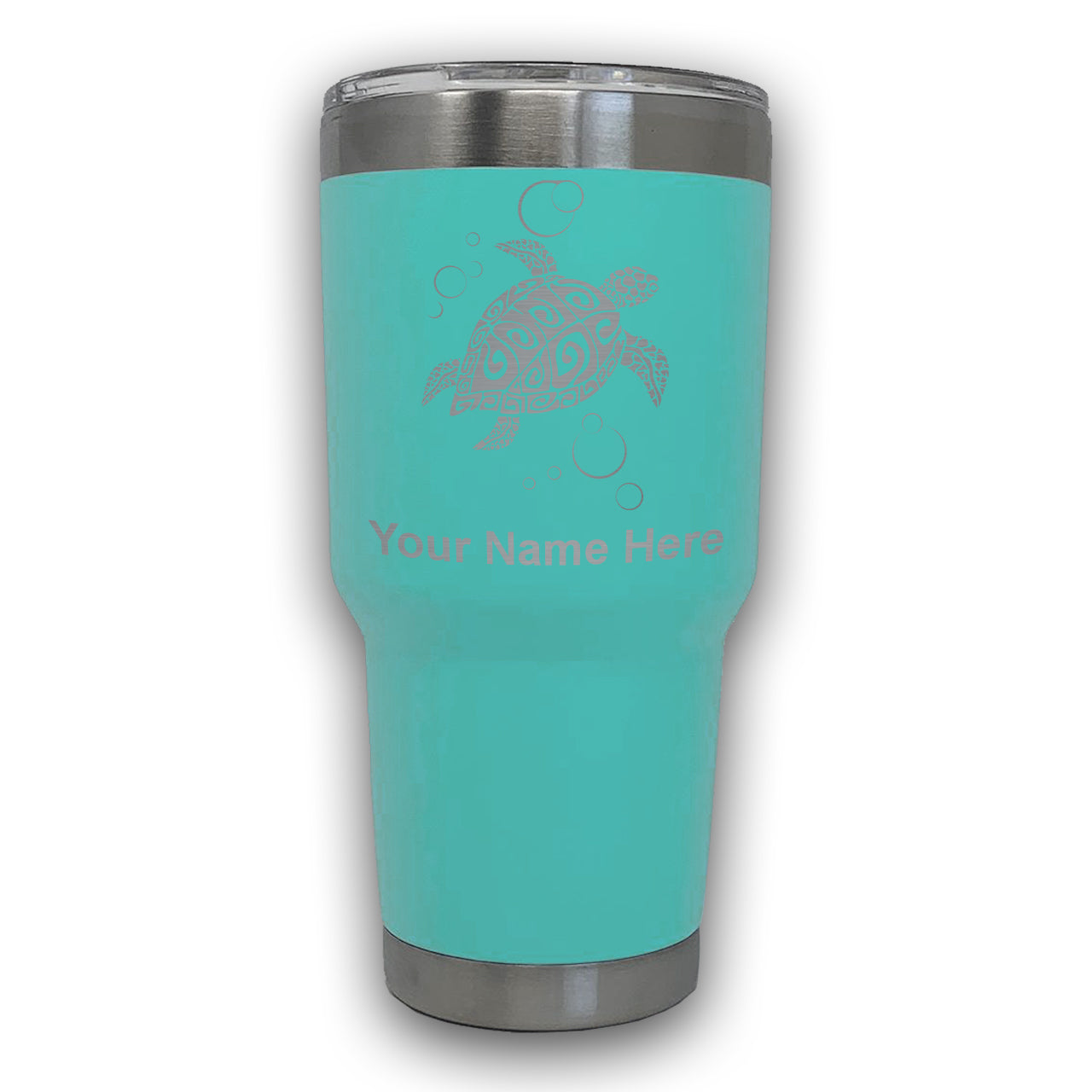 LaserGram 30oz Tumbler Mug, Hawaiian Sea Turtle, Personalized Engraving Included