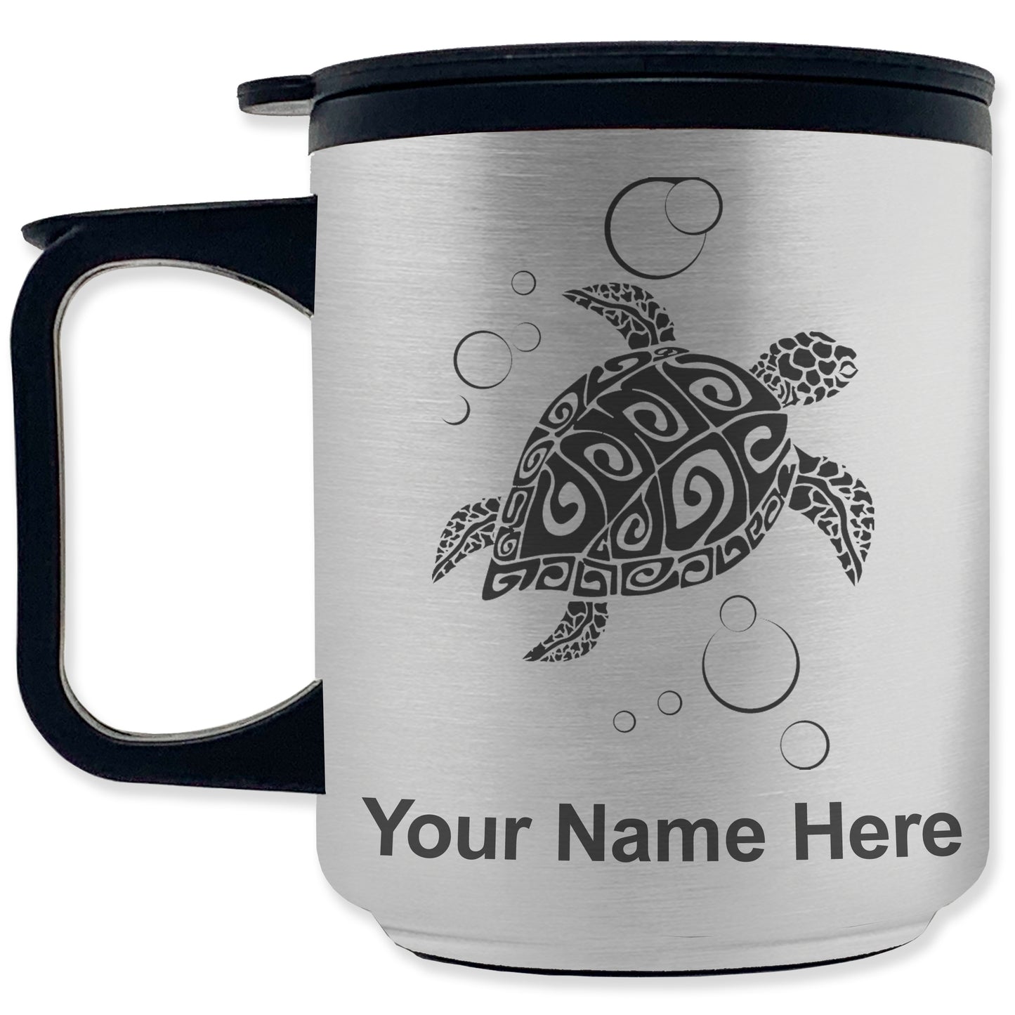 Coffee Travel Mug, Hawaiian Sea Turtle, Personalized Engraving Included