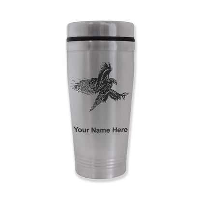 Commuter Travel Mug, Hawk, Personalized Engraving Included
