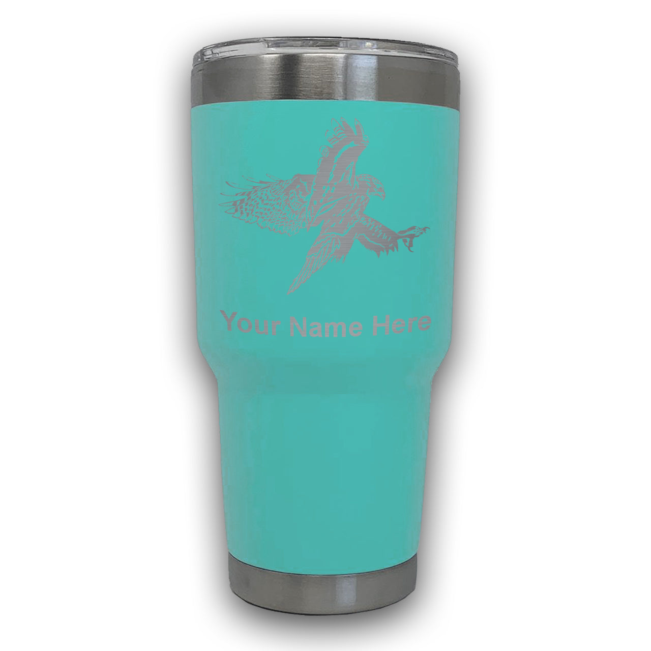 LaserGram 30oz Tumbler Mug, Hawk, Personalized Engraving Included