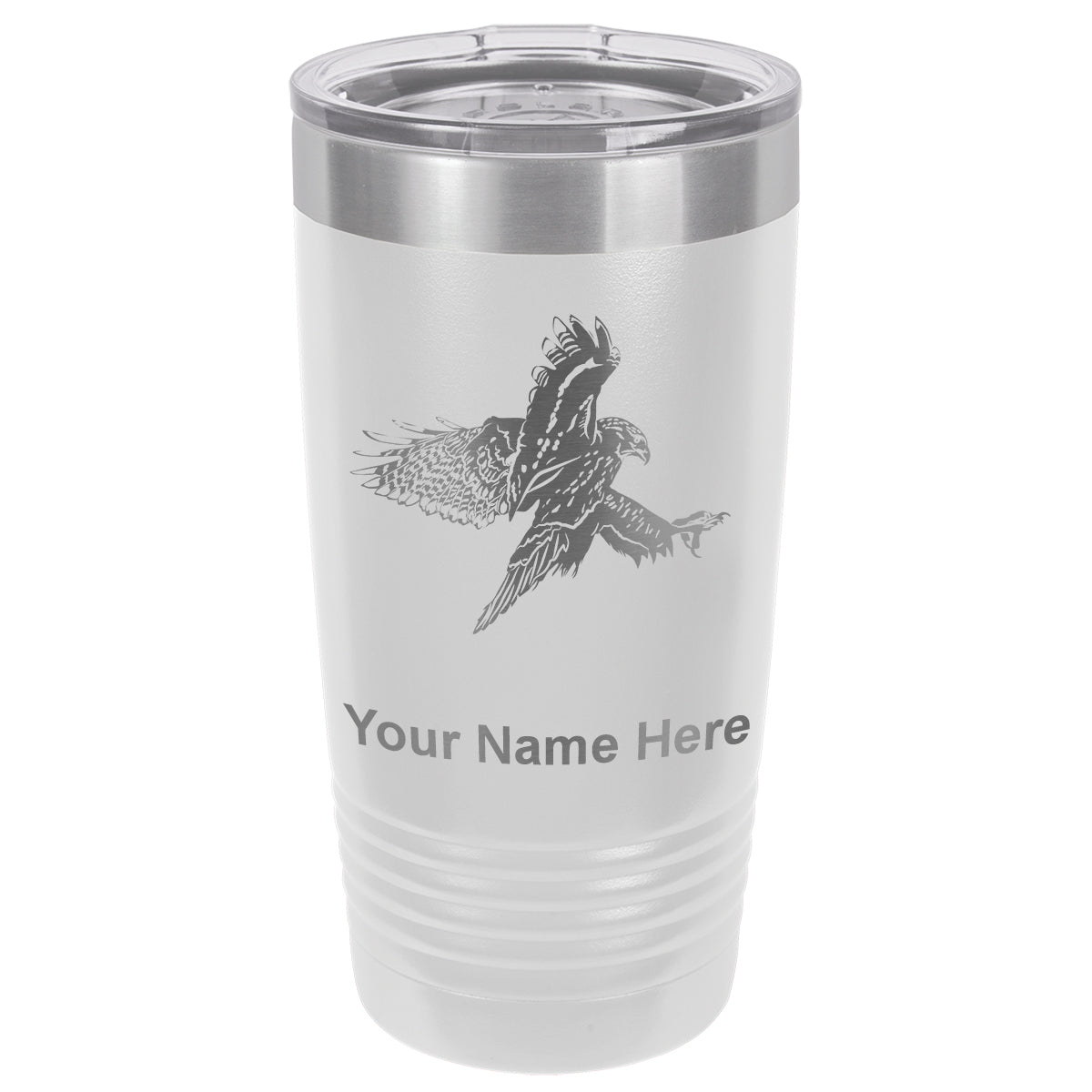 20oz Vacuum Insulated Tumbler Mug, Hawk, Personalized Engraving Included