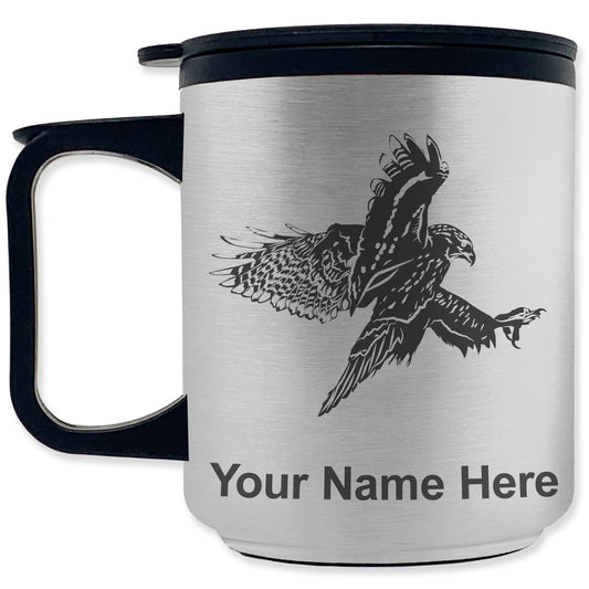 Coffee Travel Mug, Hawk, Personalized Engraving Included