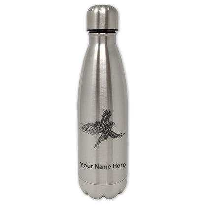 LaserGram Single Wall Water Bottle, Hawk, Personalized Engraving Included