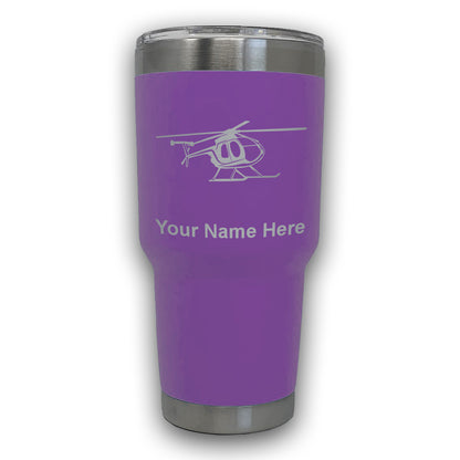 LaserGram 30oz Tumbler Mug, Helicopter 1, Personalized Engraving Included