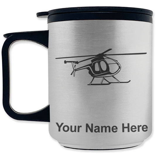 Coffee Travel Mug, Helicopter 1, Personalized Engraving Included