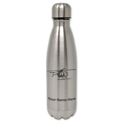LaserGram Single Wall Water Bottle, Helicopter 1, Personalized Engraving Included
