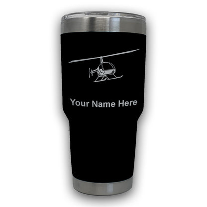 LaserGram 30oz Tumbler Mug, Helicopter 2, Personalized Engraving Included