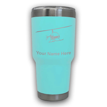 LaserGram 30oz Tumbler Mug, Helicopter 2, Personalized Engraving Included