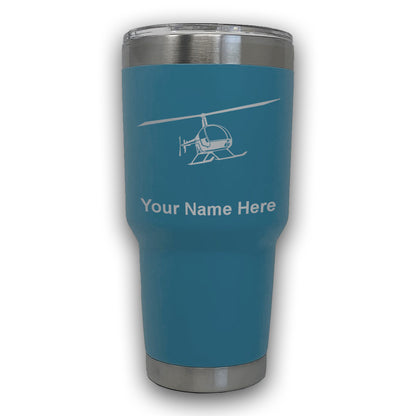 LaserGram 30oz Tumbler Mug, Helicopter 2, Personalized Engraving Included