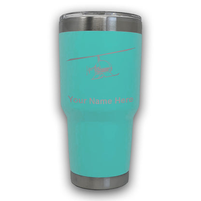 LaserGram 30oz Tumbler Mug, Helicopter 2, Personalized Engraving Included